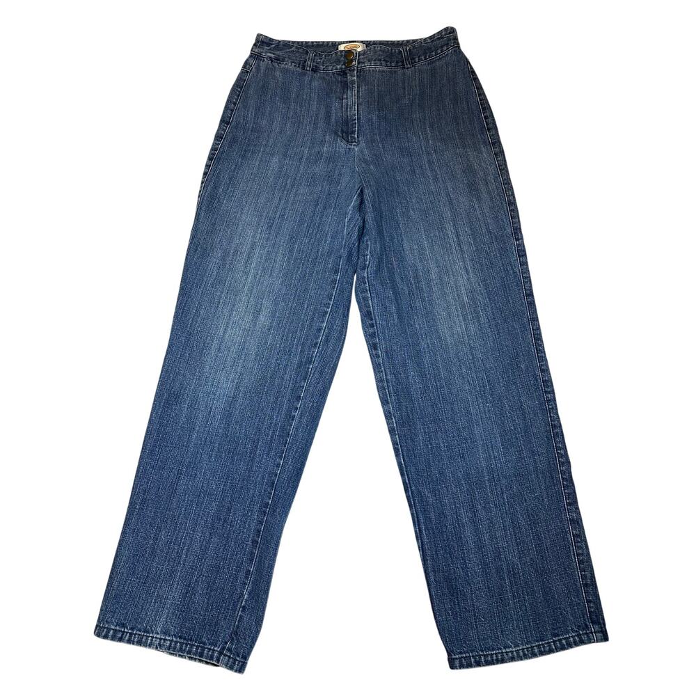 Talbots Womens Size 8 100% Cotton Blue Denim Jeans High Rise